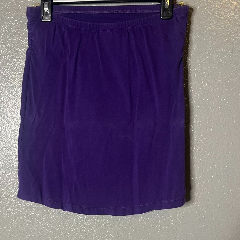 Active Basic Women's Dark Purple Crop Top with Built-In Bra - Size L